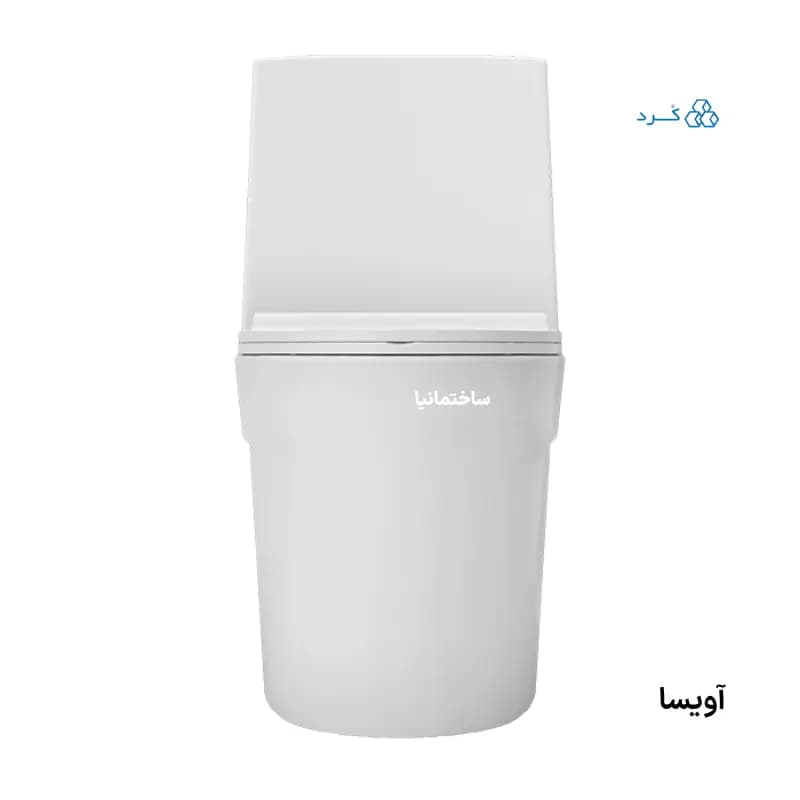 توالت فرنگی آویسا چینی بهداشتی با فلاش توربوجت دوزمانه و درب آرام‌بند | نصب زمینی و مصرف آب بهینه — تصویر ۲