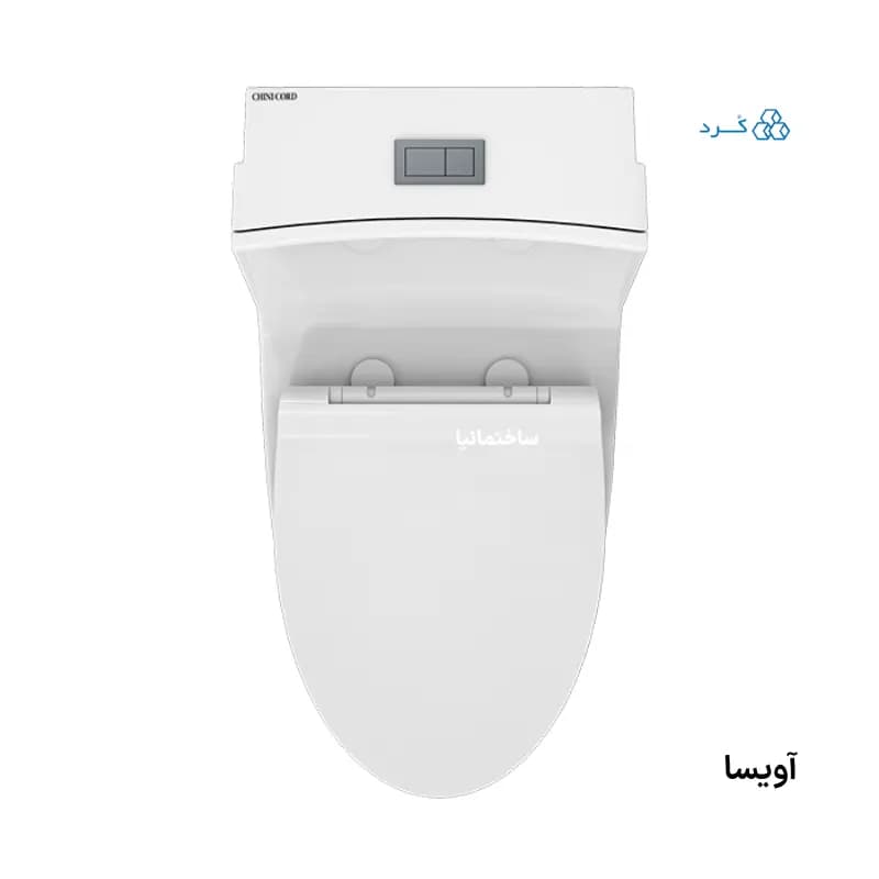 توالت فرنگی آویسا چینی بهداشتی با فلاش توربوجت دوزمانه و درب آرام‌بند | نصب زمینی و مصرف آب بهینه — تصویر ۴