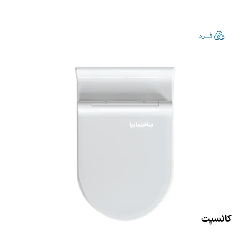 توالت فرنگی وال هنگ کانسپت چینی کرد با طراحی مینیمال و درب آرامبند اسلیم | نصب دیواری و تخلیه ریزشی — تصویر ۴