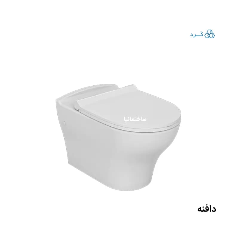 توالت فرنگی وال هنگ دافنه چینی کرد با فلاشینگ ریزشی | نصب دیواری و درب آرام‌بند — تصویر ۶