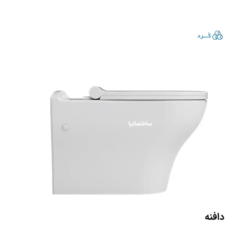 توالت فرنگی وال هنگ دافنه چینی کرد با فلاشینگ ریزشی | نصب دیواری و درب آرام‌بند — تصویر ۲