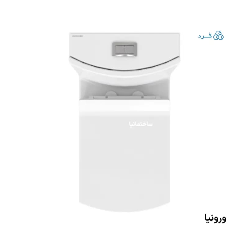 توالت فرنگی منوبلاک ورونیا چینی کرد با طراحی چهارگوش و خودشور | سیستم تخلیه ریزشی با درب آرامبند — تصویر ۴