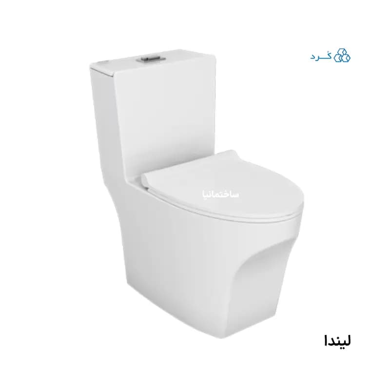 توالت فرنگی چینی کرد لیندا با درب آرام‌بند | خروجی زمینی ۱۰ سانتی‌متر و فلاش ریزشی — تصویر ۷