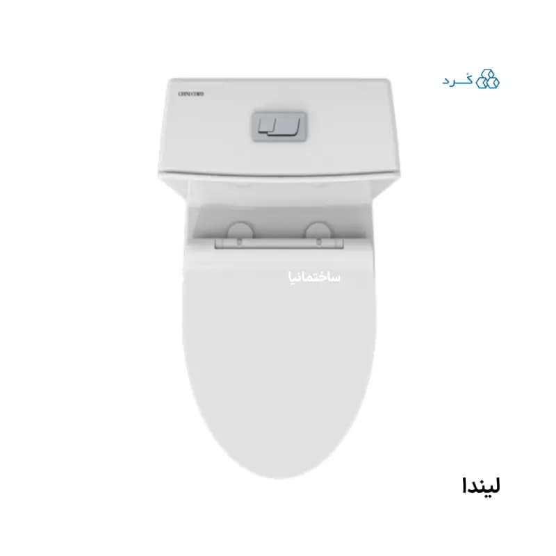 توالت فرنگی چینی کرد لیندا با درب آرام‌بند | خروجی زمینی ۱۰ سانتی‌متر و فلاش ریزشی — تصویر ۴