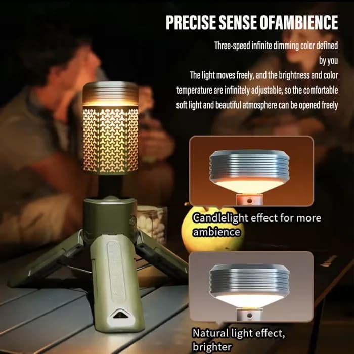 چراغ کمپینگ شارژی ضدآب سه پایه دار تلسکوپی THOREFIRE مدل VP-CL01 ULTRA — تصویر ۷