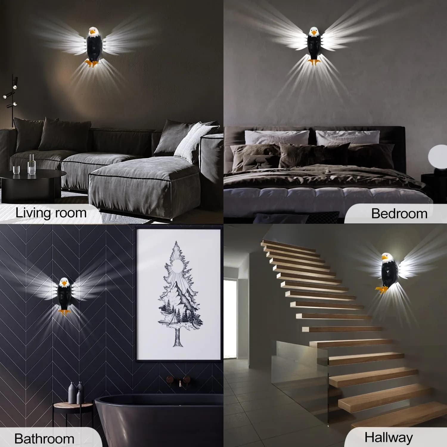 چراغ خواب دیواری EAGLE WALL LIGHT طرح عقاب — تصویر ۸