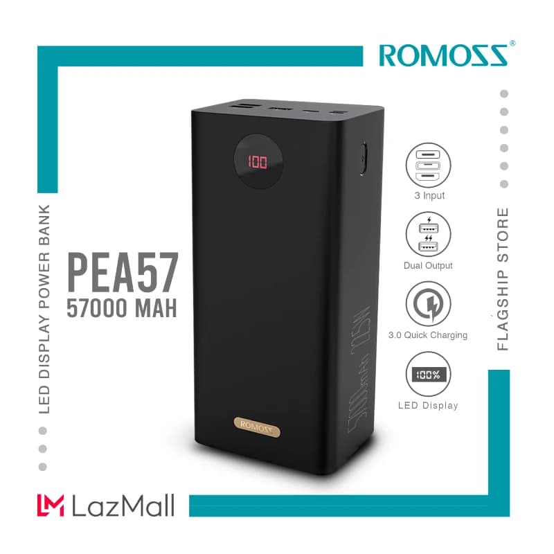 پاوربانک ROMOSS مدل PEA57 ظرفیت 60000 هزار میلی آمپر — تصویر ۵