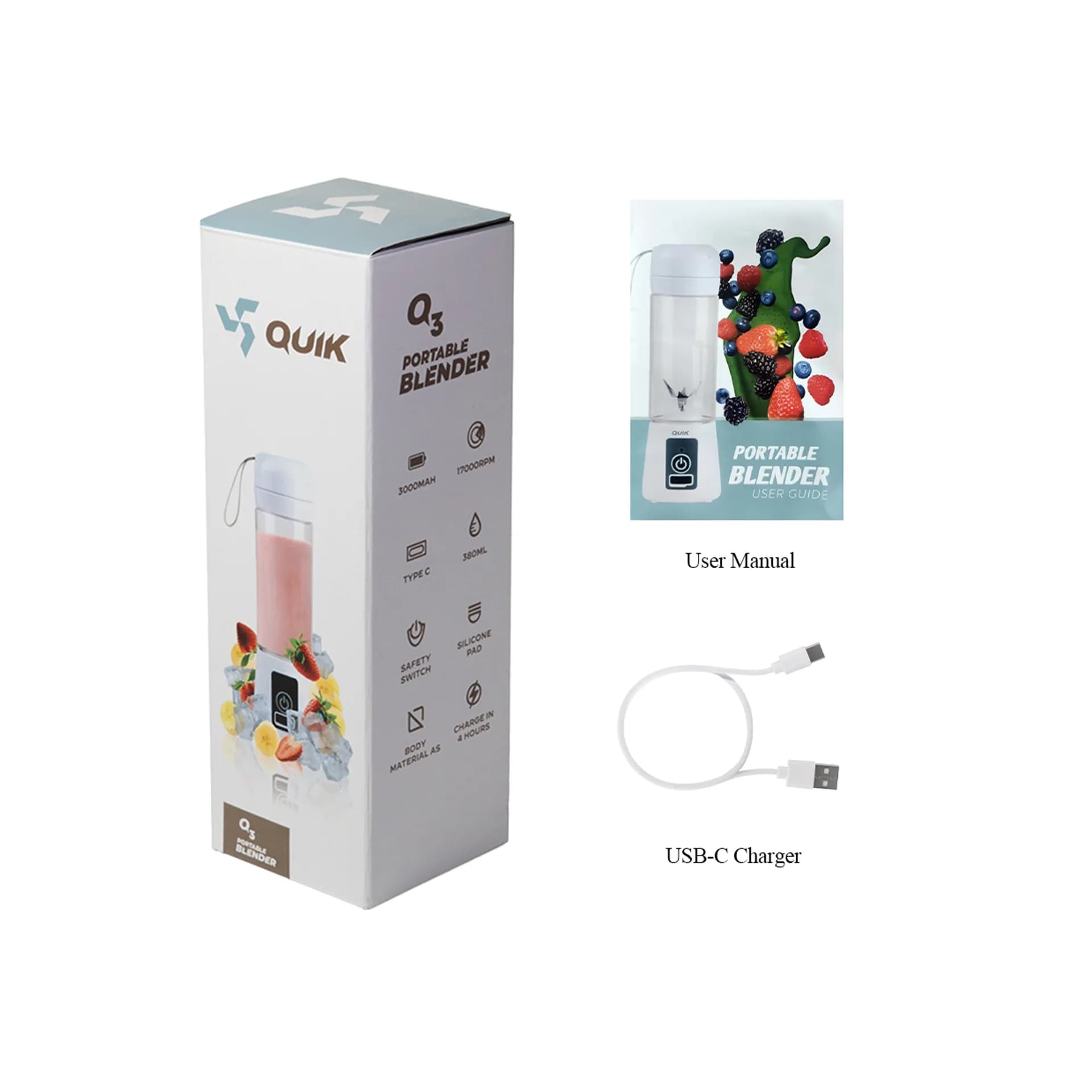 شیکر و مخلوط کن کوئیک مدل QUIK Q3 ظرفیت 380 میلی لیتر — تصویر ۸