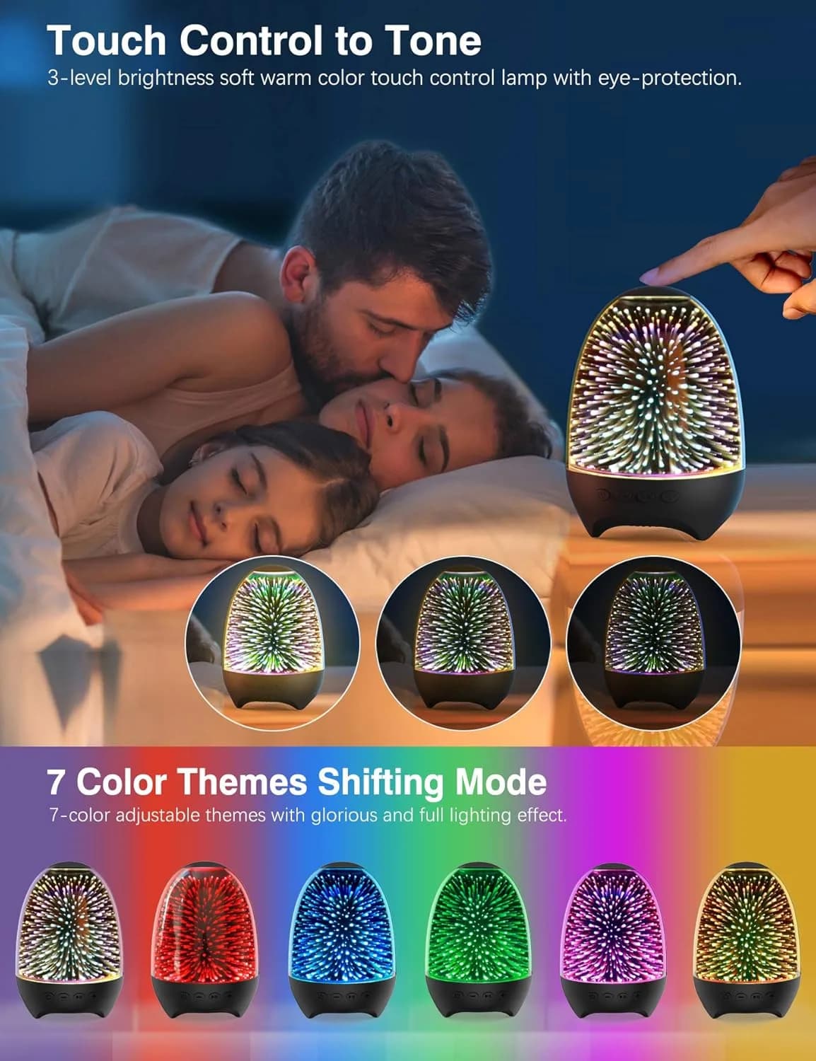 چراغ خواب رومیزی و اسپیکر TOUCH LAMP PORTABE SPEAKER مدل S609 — تصویر ۸
