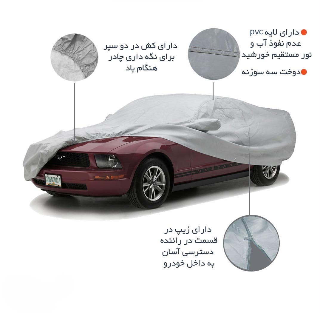 چادر ماشین تیگارد x35 مدل تایوانی ضدآب و آفتاب فابریکی — تصویر ۵