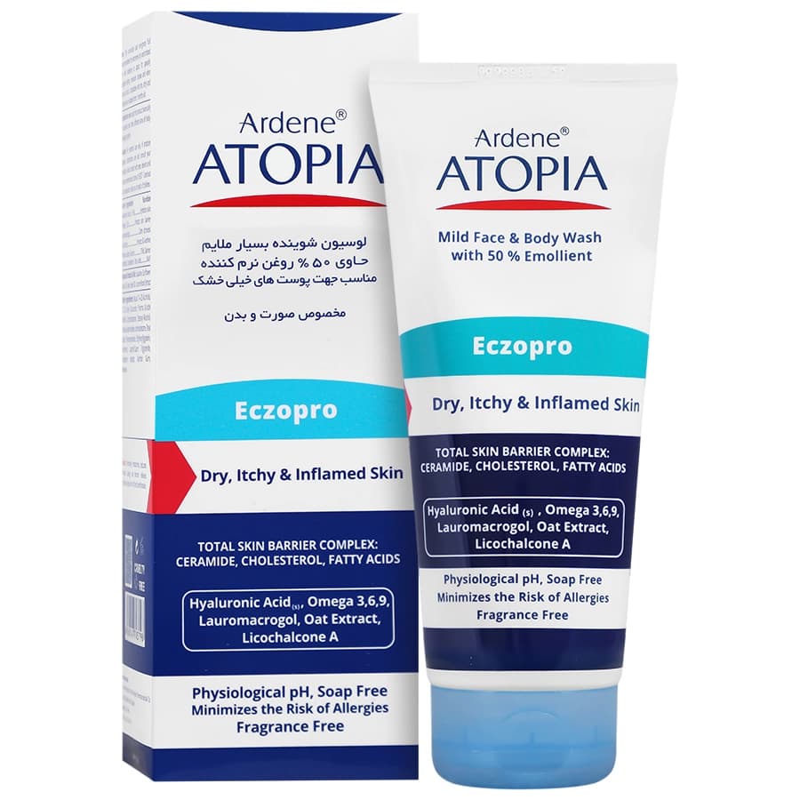 لوسیون شوینده و مرطوب کننده بسیار ملایم صورت آتوپیا آردن 150 گرم