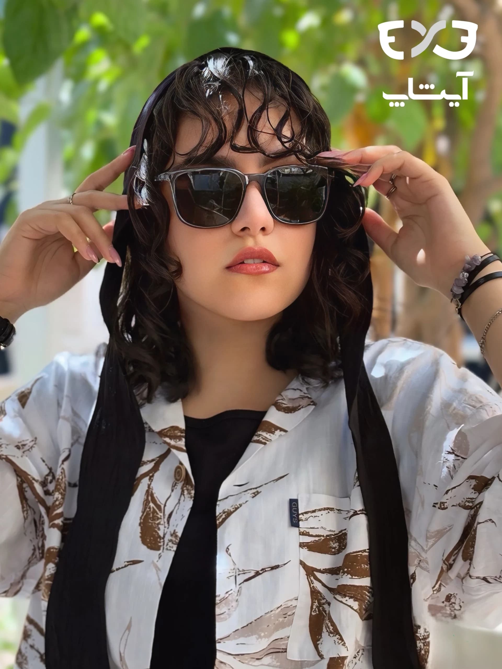 عینک آفتابی پلاریزه ریچل Richel شیشه ای دودی دسته 360 درجه — تصویر ۷