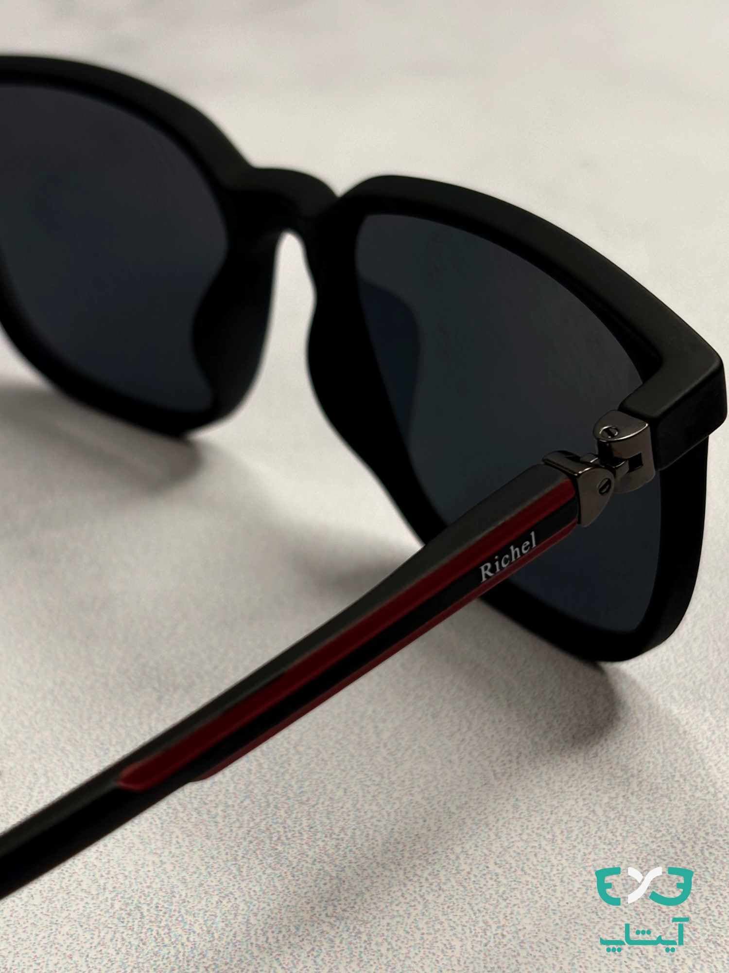 عینک آفتابی پلاریزه ریچل Richel مشکی مات دسته 360 درجه — تصویر ۹