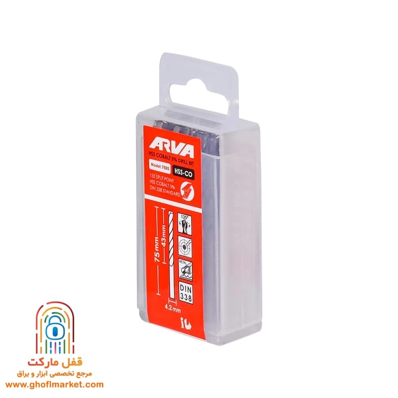 مته کبالت 5 درصد HSS سایز 4.2 آروا مدل 7505 — تصویر ۷
