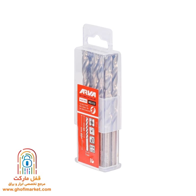 مته کبالت 5 درصد HSS سایز 7 آروا مدل 7511 — تصویر ۷