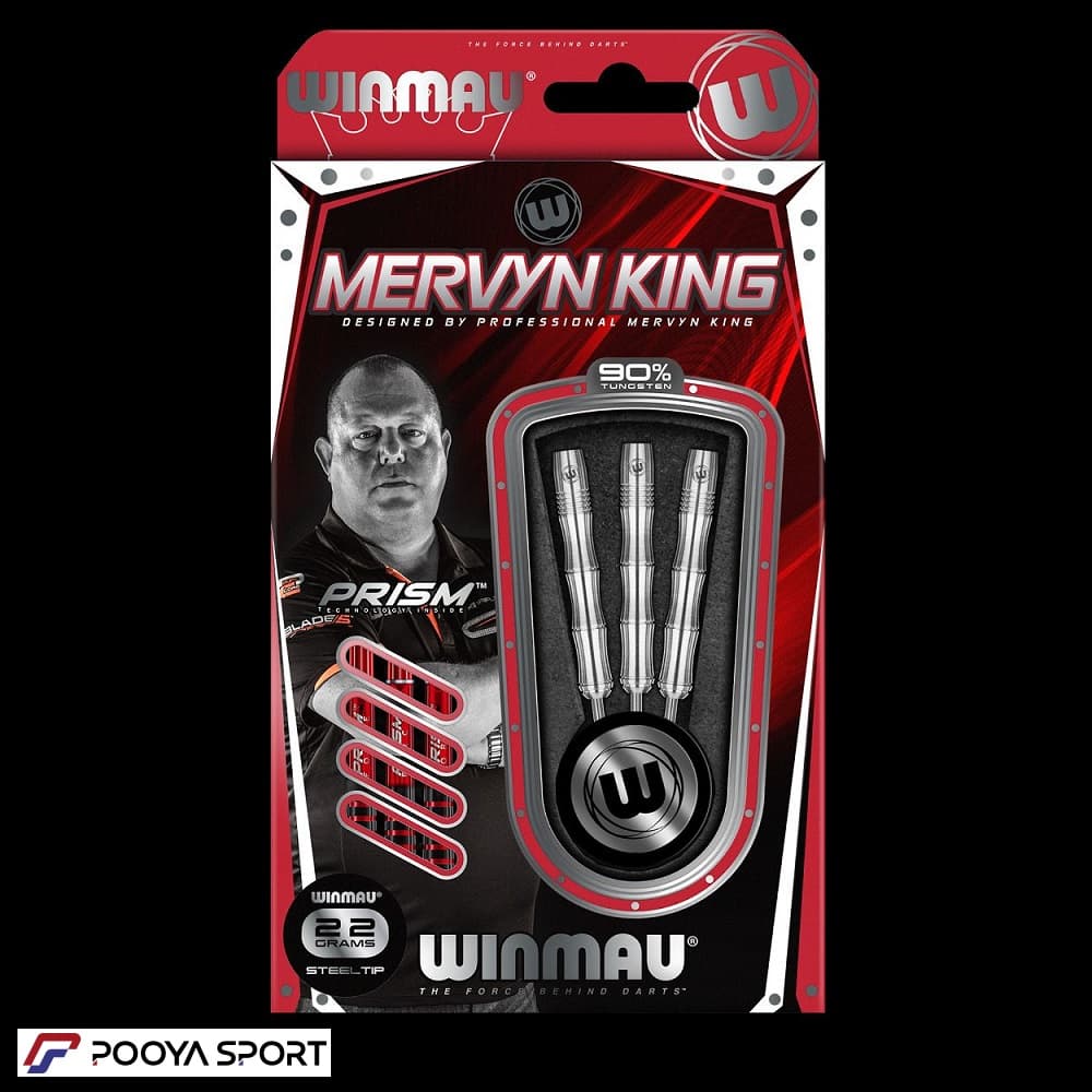 تیر دارت سوزنی حرفه ای تنگستن مروین winmau Mervyn King 22gr اصل — تصویر ۹