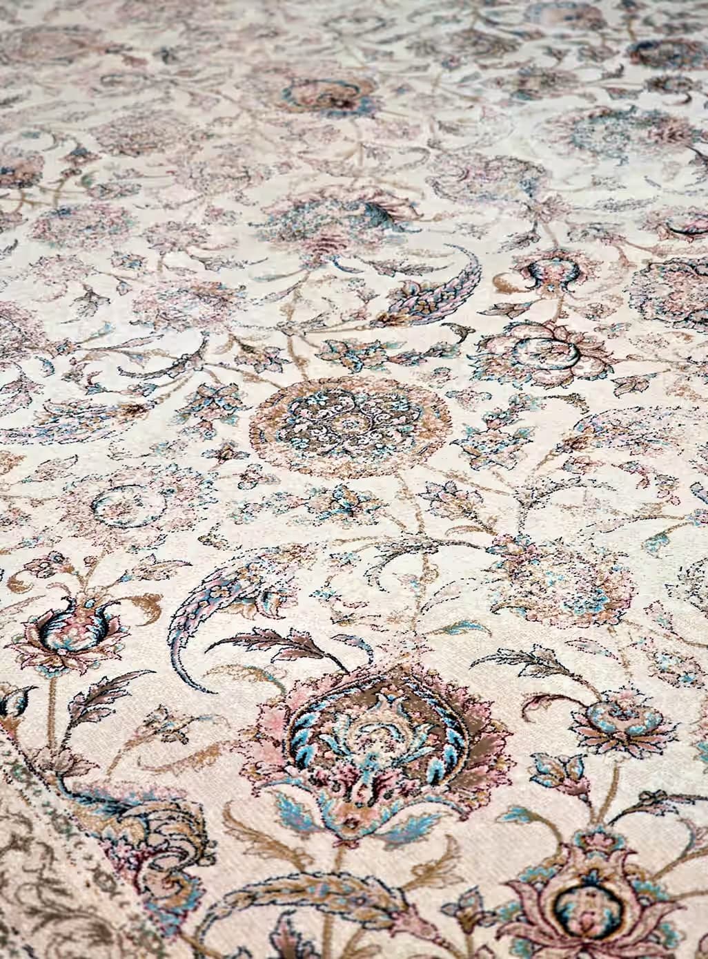 فرش طرح افشان کرم 1200 شانه کد 12857 — تصویر ۳