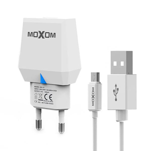 شارژر دیواری موکسوم مدل KH-33 به همراه کابل تبدیل microUSB — تصویر ۹
