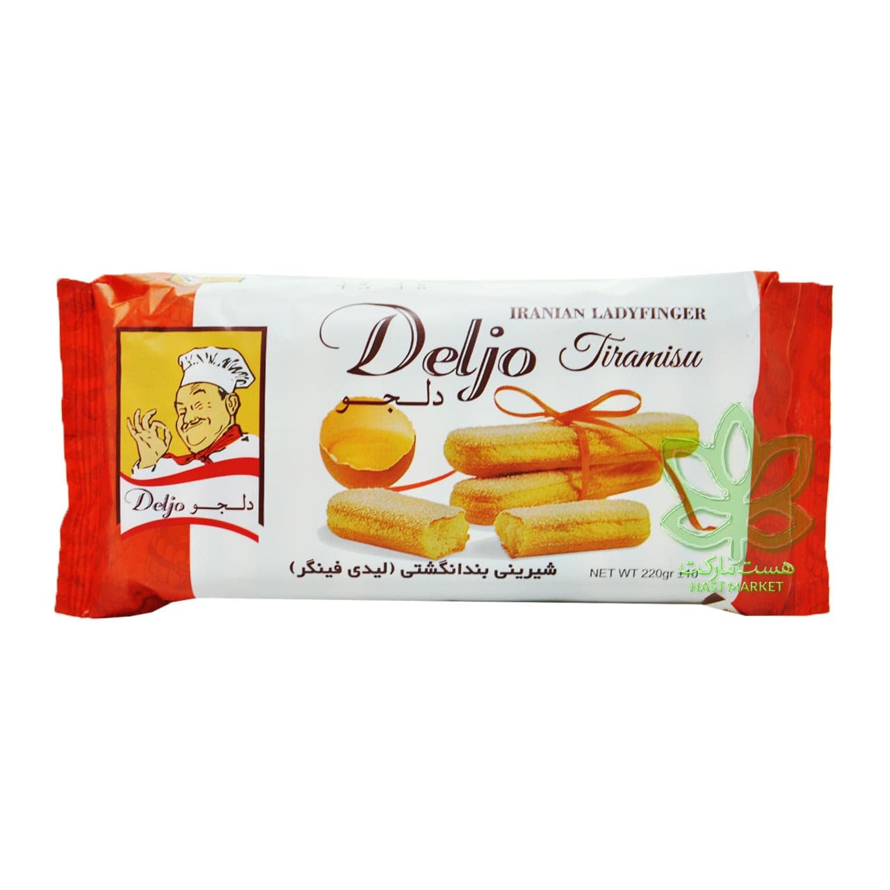 بیسکوییت تیرامیسو لیدی فینگر 220 گرم دلجو — تصویر ۳