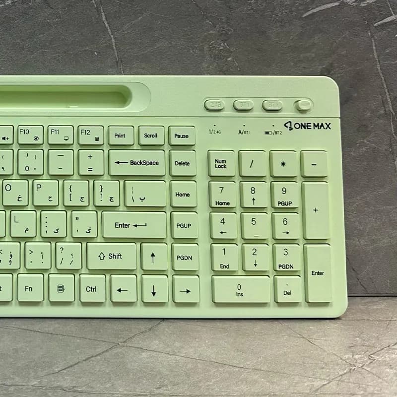 کیبورد بی سیم وان مکس مدل One Max OM-3000WA – سبز — تصویر ۵
