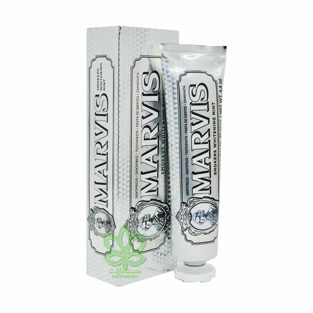 خمیر دندان مارویس اصل سفید کننده نعنایی اسموکرز 85 میل – marvis