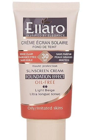 کرم ضد آفتاب کرم پودری الارو فاقد چربی رنگ روشن spf30 — تصویر ۵