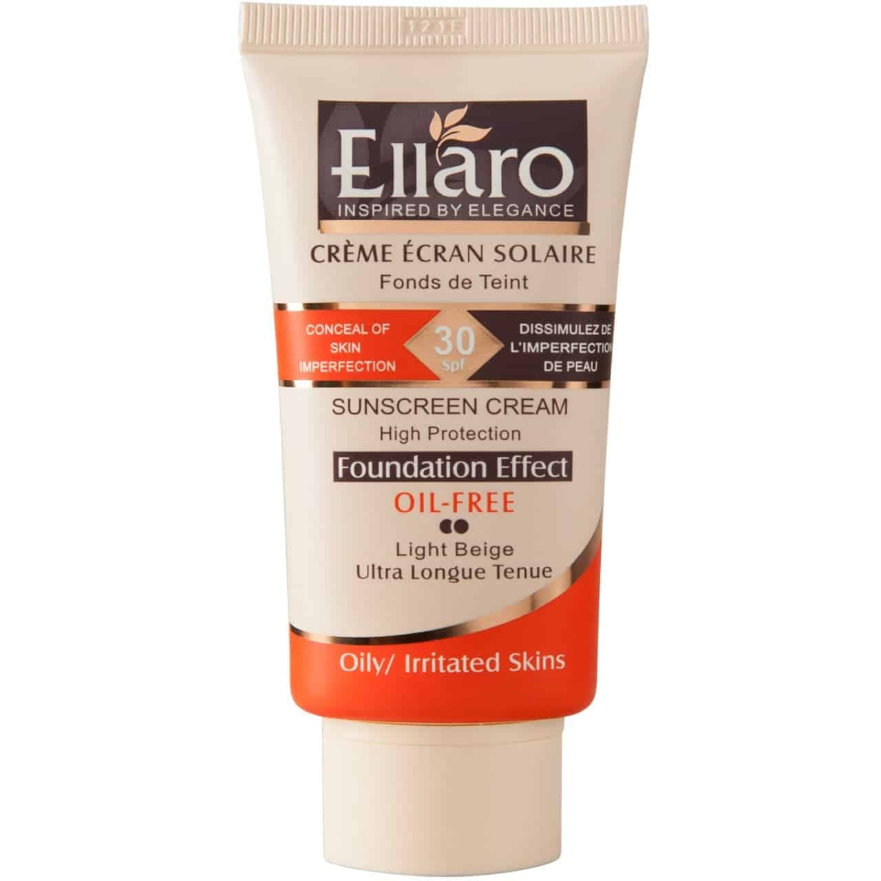 کرم ضد آفتاب کرم پودری الارو فاقد چربی رنگ روشن spf30