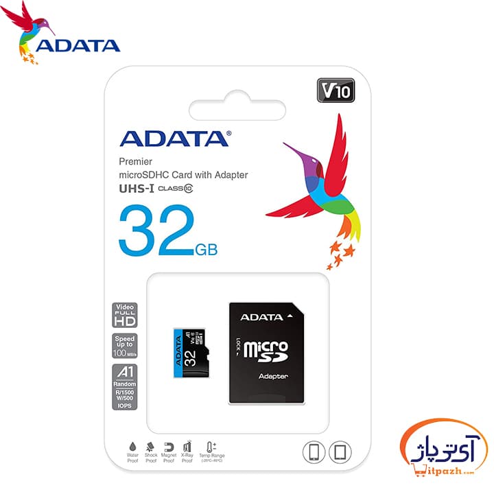 کارت حافظه‌ میکرو مدل Adata Premier microSDHC ظرفیت 32 گیگابایت ای دیتا سرعت 100MBps — تصویر ۶