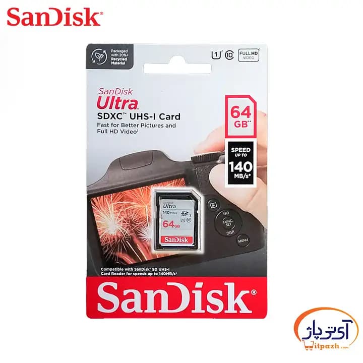 کارت حافظه SD Ultra A1 سندیسک ظرفیت 64 گیگابایت سرعت 140m/s — تصویر ۳
