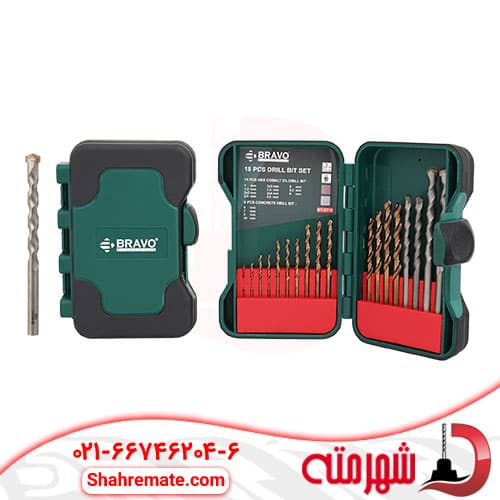 ست مته کبالت و الماسه 18 عددی براوو BT-5718 — تصویر ۵