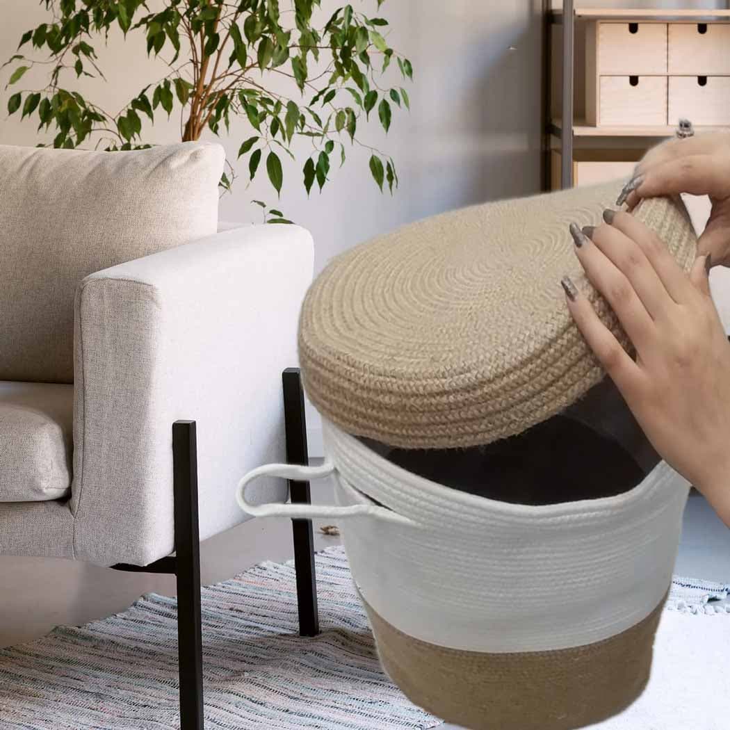 سبد لباس کنفی بزرگ دسته دار {Woven Storage Baskets} — تصویر ۱۲