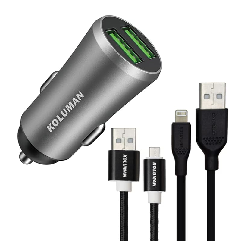 شارژر فندکی KC-C04 کلومن (KOLUMAN) MicroUSB — تصویر ۲
