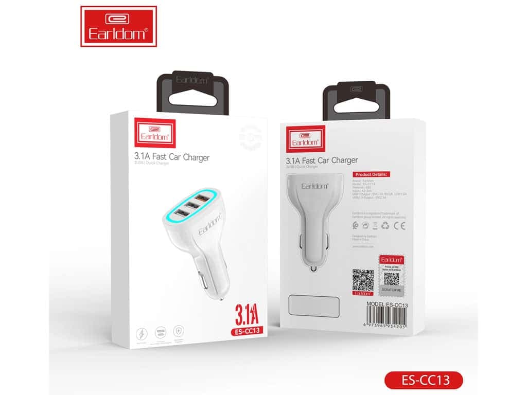 شارژر فندکی سه پورت یو اس بی 3.1 آمپر ارلدام ES-CC13 — تصویر ۱۲