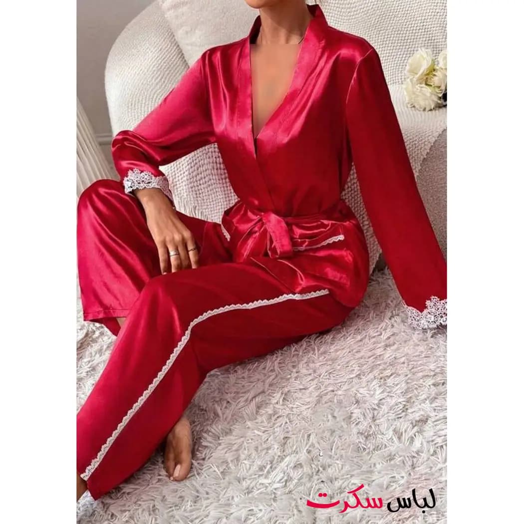 ست روبدوشامبر و شلوار و اسکرانچی زنانه 2252 — تصویر ۹