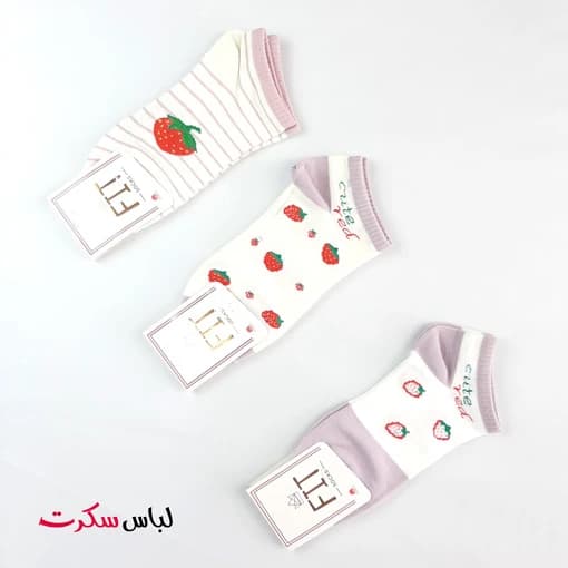 جوراب مچی دخترانه توت فرنگی j073 — تصویر ۸