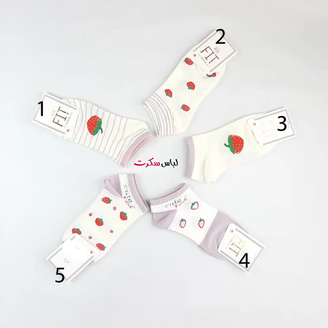 جوراب مچی دخترانه توت فرنگی j073 — تصویر ۵