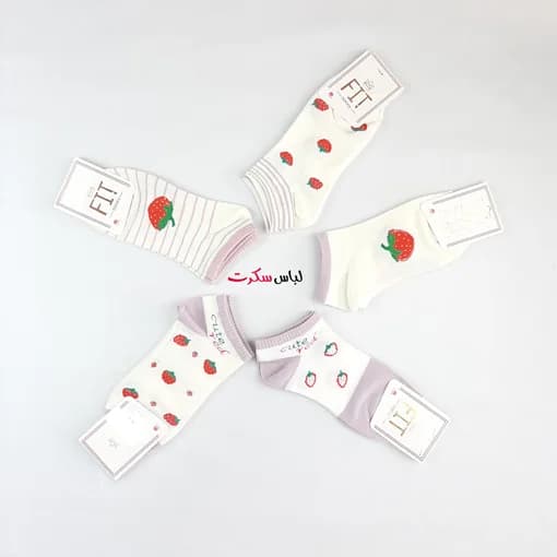 جوراب مچی دخترانه توت فرنگی j073 — تصویر ۷