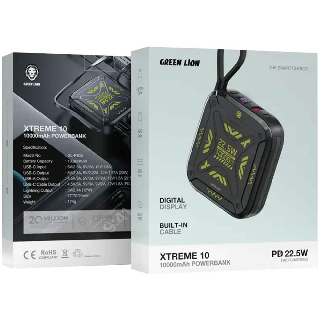 پاور بانک 10000 گرین لاین Green Lion مدل GL-PBX6 توان 22.5 وات — تصویر ۸