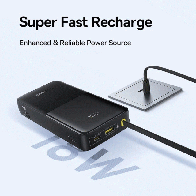 پاوربانک بیسوس 20000 میلیآمپر فست شارژ 20 وات USB و Type-C مدل P10077101113-01 — تصویر ۱۱