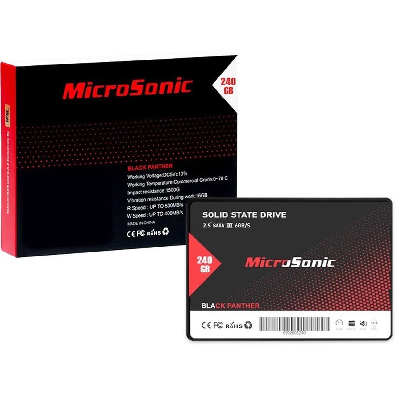 هارد MicroSonic SSD مدل Black Panther ظرفیت 240GB (گارانتی IPM) — تصویر ۳