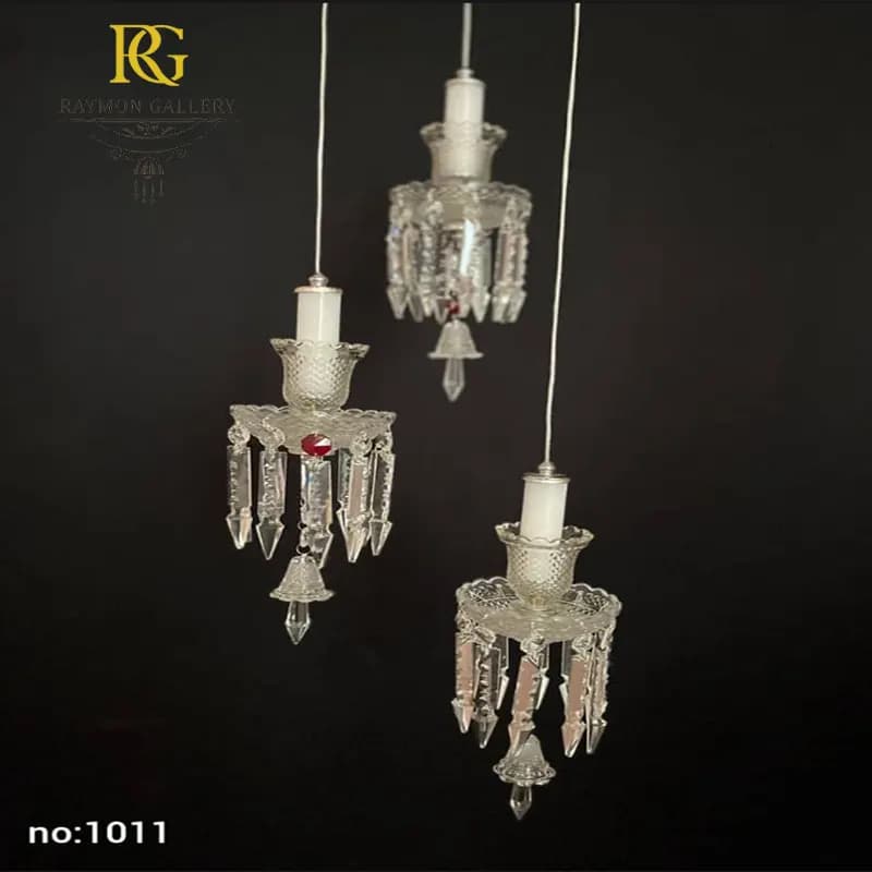 لوستر آویزی باکارات 3 شاخه خرچنگی