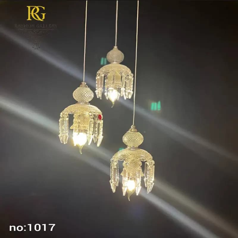 لوستر آویزی باکارات 3 شاخه خرچنگی — تصویر ۲