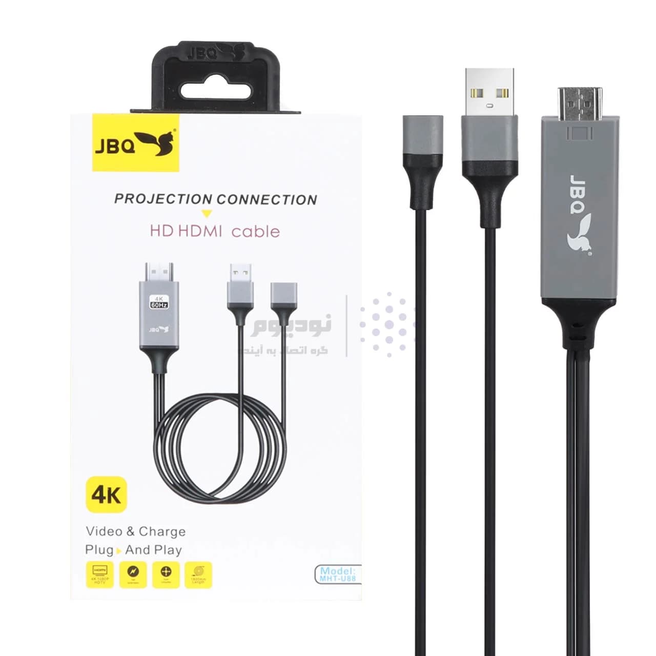 کابل JBQ Type-C To HDMI مدل MHT-T88 – مشکی (گارانتی یکساله رصاصی) — تصویر ۶