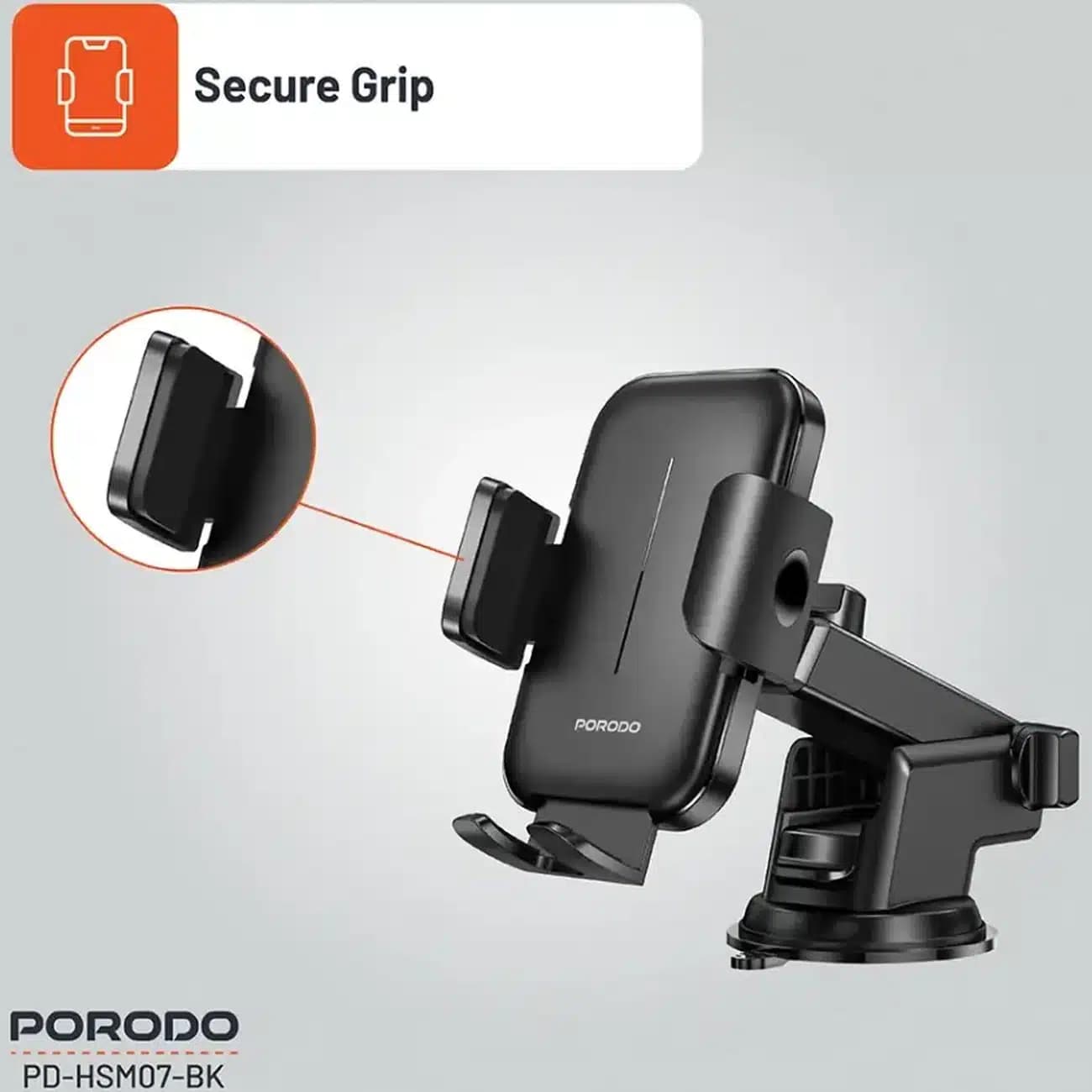هولدر موبایل ماشین پورودو Porodo مدل PD-HSM07-BK داشبوردی — تصویر ۴