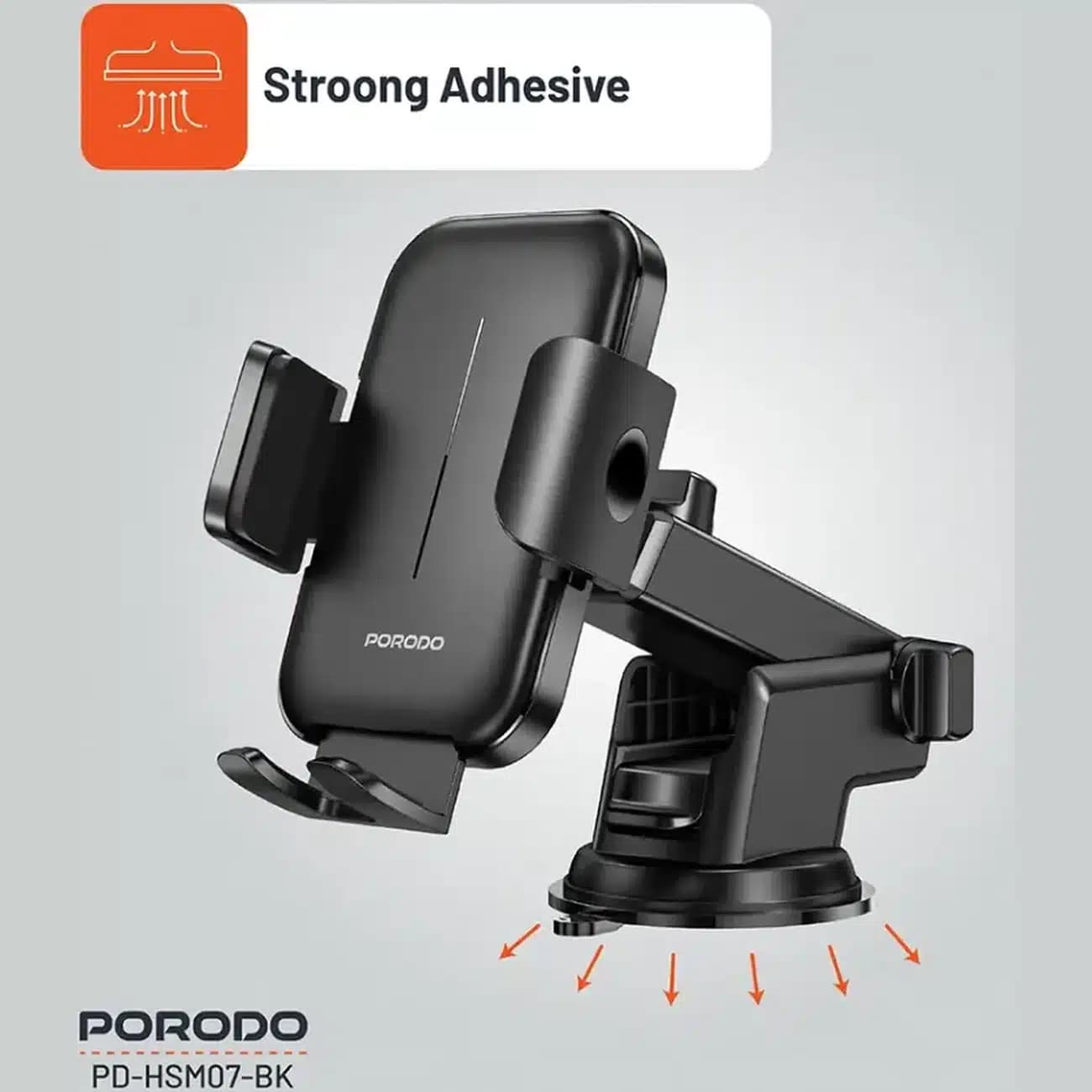 هولدر موبایل ماشین پورودو Porodo مدل PD-HSM07-BK داشبوردی — تصویر ۲