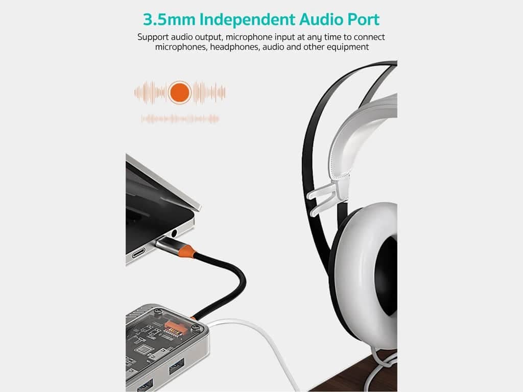 هاب 10 پورت تایپ سی کوتسی Coteci 10 in1 Multifunctional Docking Station 16013 — تصویر ۷