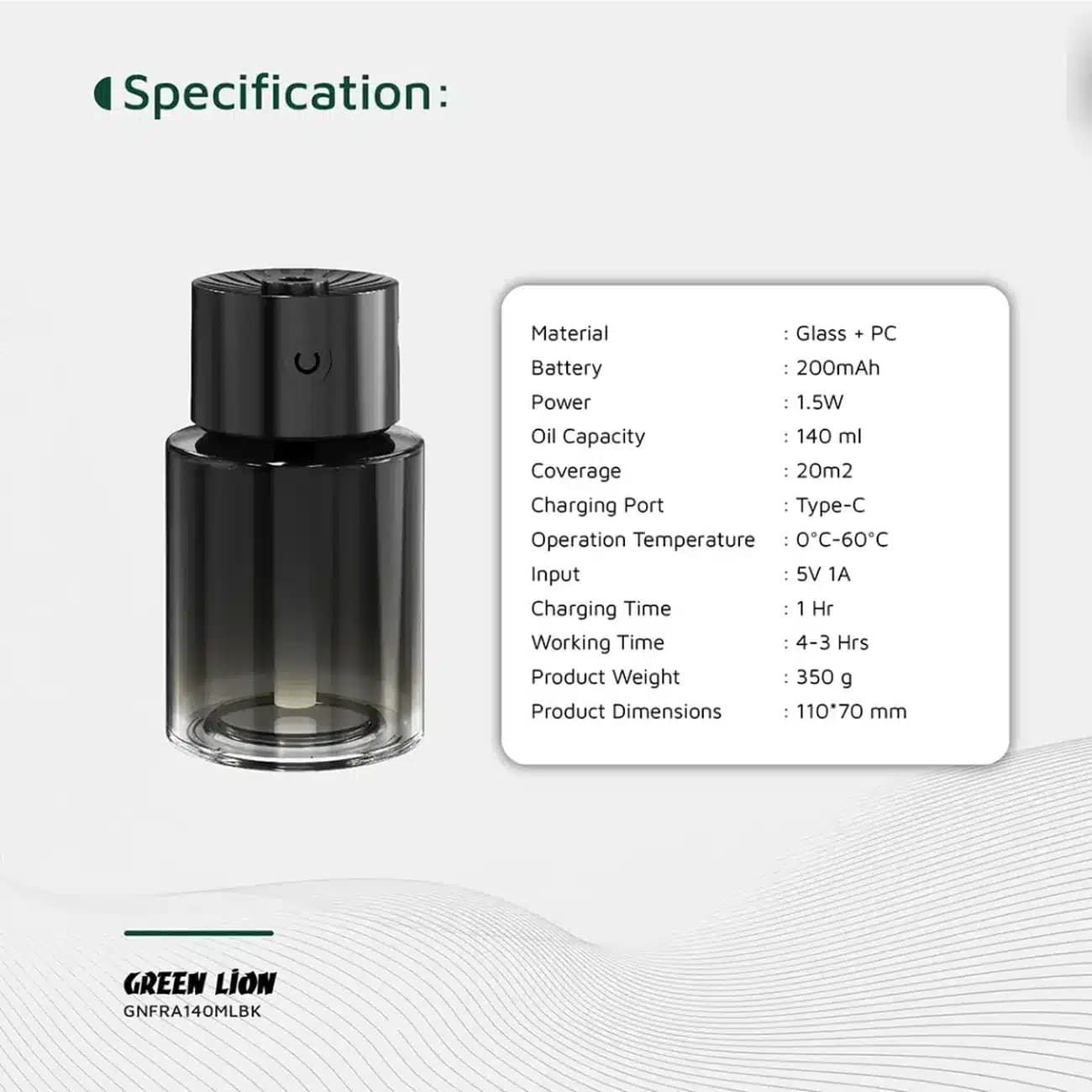 خوشبو کننده ماشین گرین لاین Green Lion مدل GL-HU9‎ شارژی — تصویر ۸