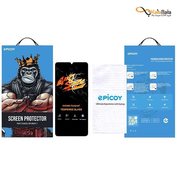 محافظ صفحه نمایش شیشه‌ای آنتی استاتیک گوشی پوکو POCO C40 — تصویر ۷