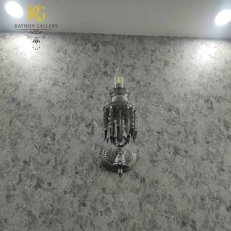 دیوارکوب تمام نقره ای باکارات تک شاخه — تصویر ۲