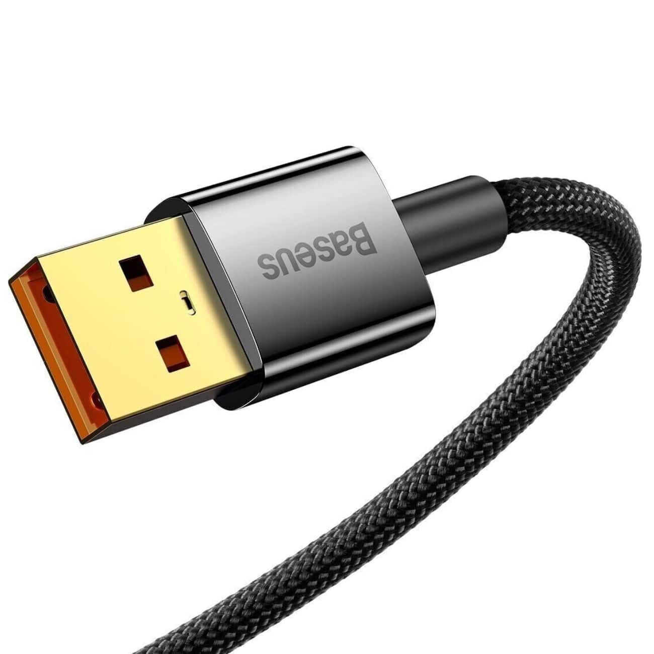 کابل سوپر فست شارژ یواس‌بی به تایپ‌سی شفاف 100 وات 2 متری با قطع کن خودکار هوشمند بیسوس CATS000301 — تصویر ۶